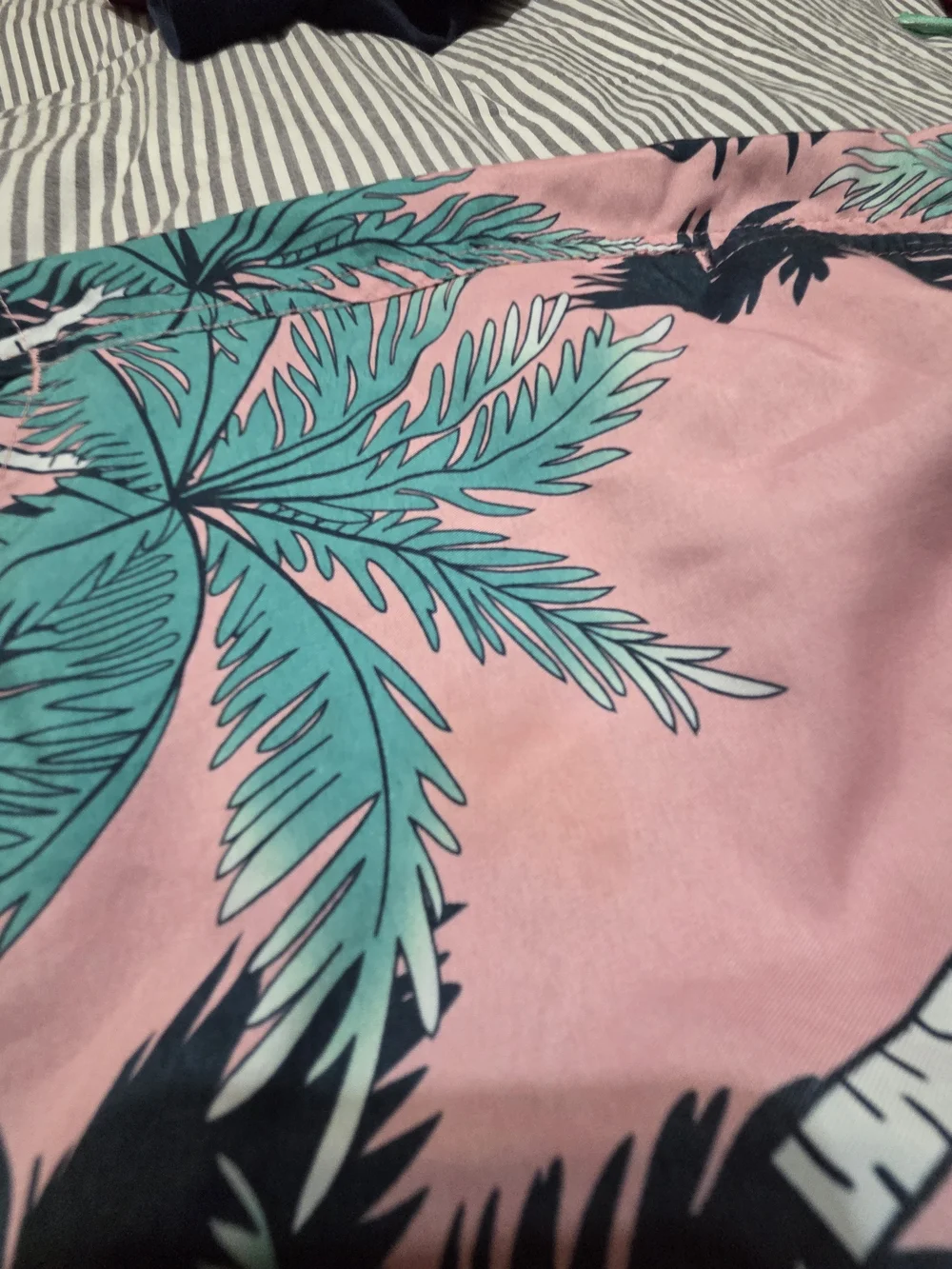 Maamgic Pink & Teal Tropical Men’s Swim Trunks